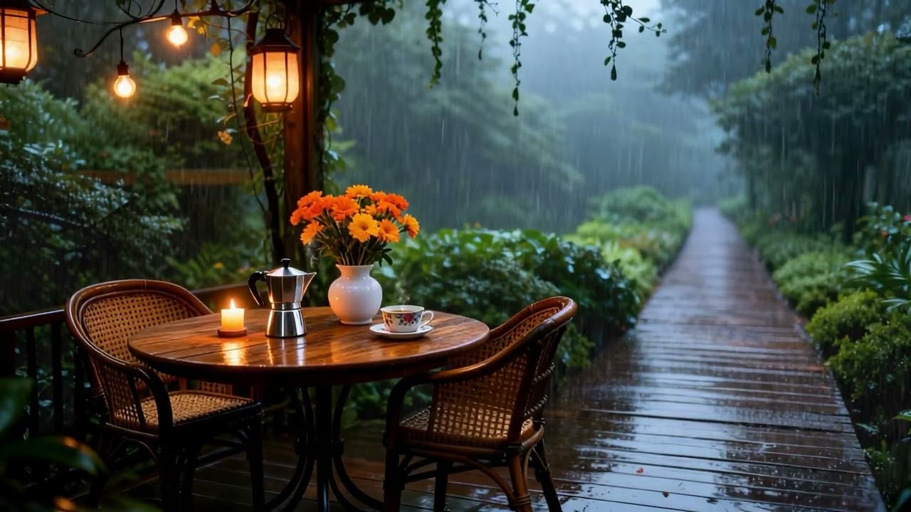 The soothing sound of rain is the music played by nature, Helps relax and sleeping