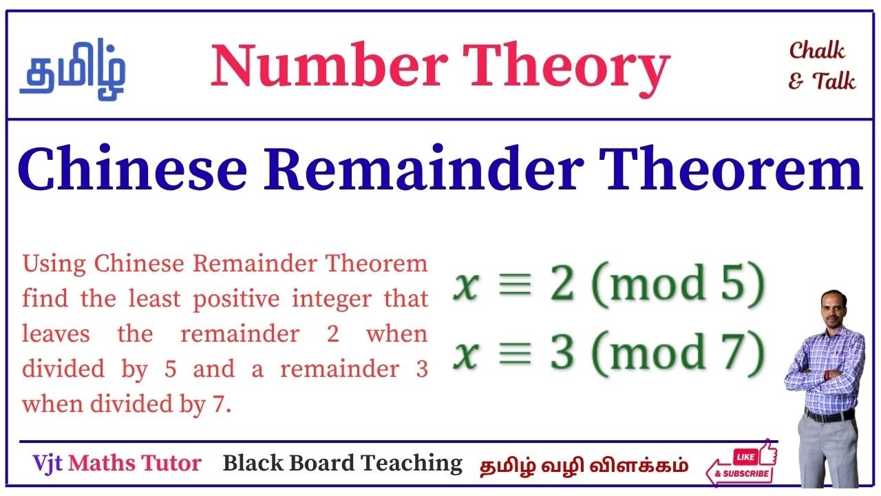 Chinese Remainder Theorem | Number Theory | Solve x=2 (mod5), x=3(mod7 ...