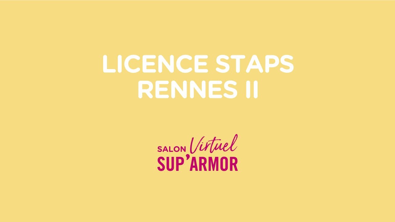 Conférence Licence STAPS de Rennes II (Sup'armor 2020 - Lundi 07 ...