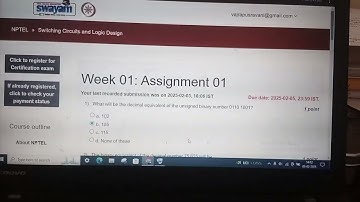 NPTEL switching circuits and logic design assignment 1 answers