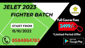 JELET 2023 FIGHTER BATCH | FULL COURSE AT 2499 | OFFER PRICE VALID UPTO 15/10/2022 |BY EASY2LEARNING