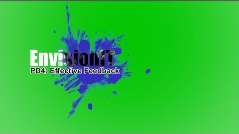 PD4: Effective Feedback