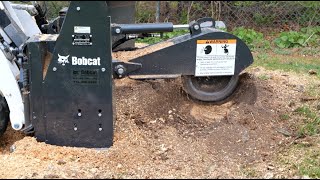 Stump Grinder attachment for MT100: First Use and Review Bobcat SG30