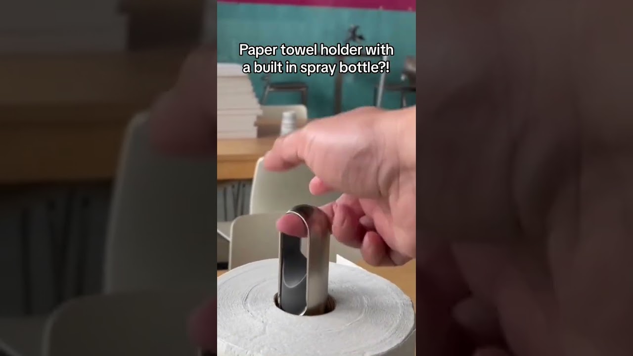 This very useful Tension Paper Towel Holder with Spray Bottle