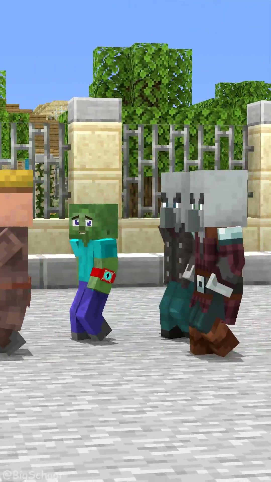 Zombie Boy helps Villager escape the pursuit of Pillager! ?