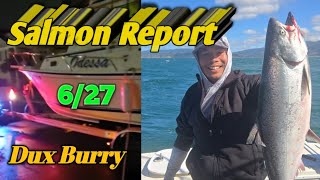 Salmon opener 26: Wide Open Bite in Rough Seas.