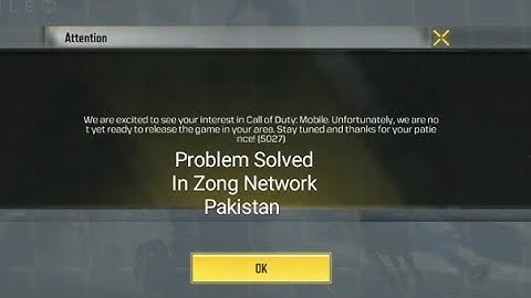 Error 5027 Solved Call Of duty mobile without Vpn Zong Pakistan #CodmError5027