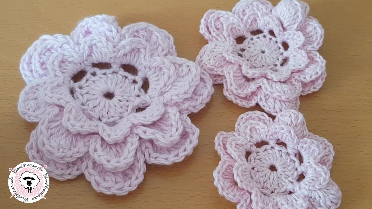 Blümchen-Applikation häkeln / Kleine Blume - Häkelanleitung / Woolhouse.de