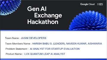 GenAI Exchange Hackathon   Prototype Submission AI Analyst for Startup