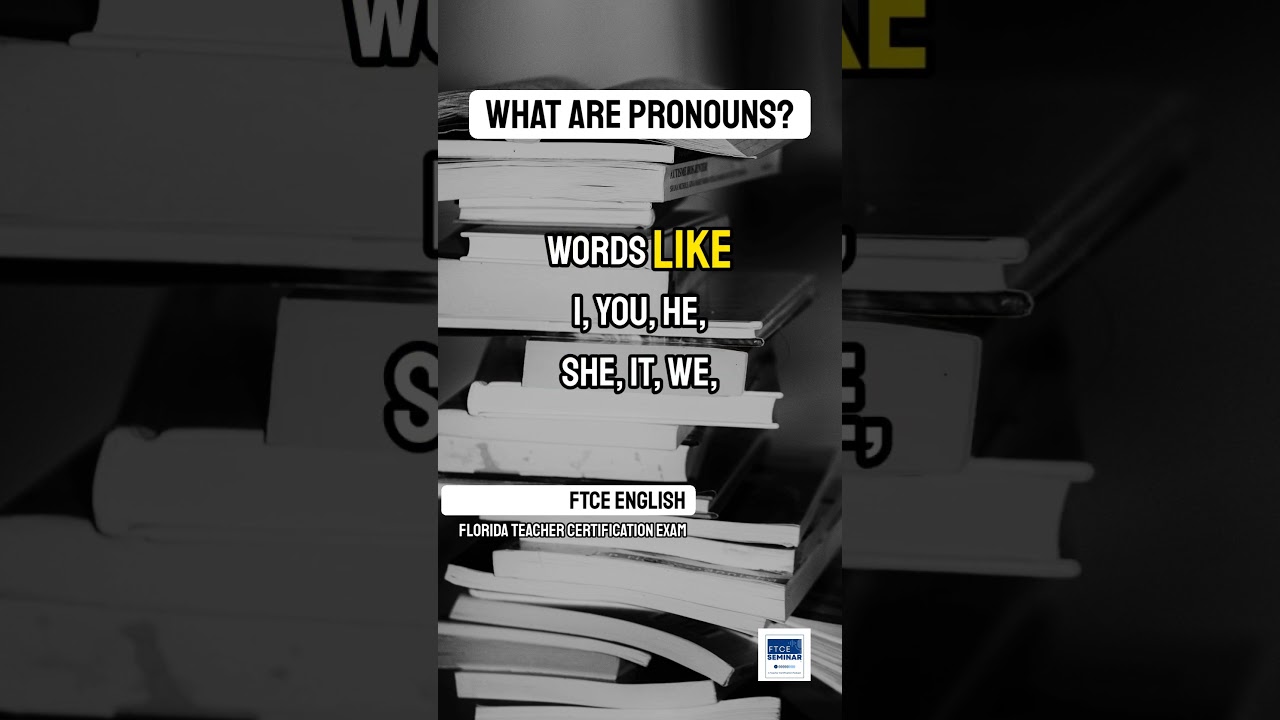 FTCE 60 Sec Review: English Subtest - What are Pronouns? #englishlearningcourse FTCE 60 Sec Review: English Subtest - What are Pronouns? #englishlearningcourse