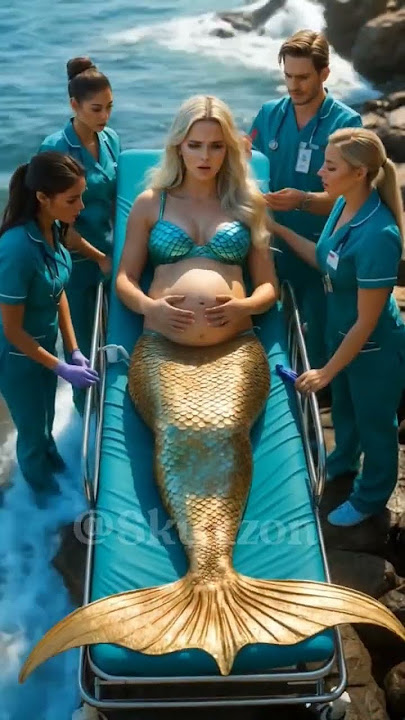 A pregnant water fairy come on the beach and give the birth of new born baby  #humanity #trending
