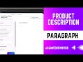 How to Generate Product Description with WP AI Content Writer