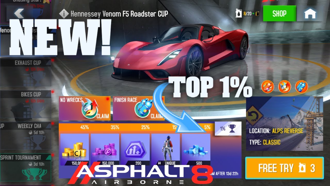 南ページです！ Hennessey Venom F5 Roadster CUP - Asphalt 8 Airborne: NEW KING