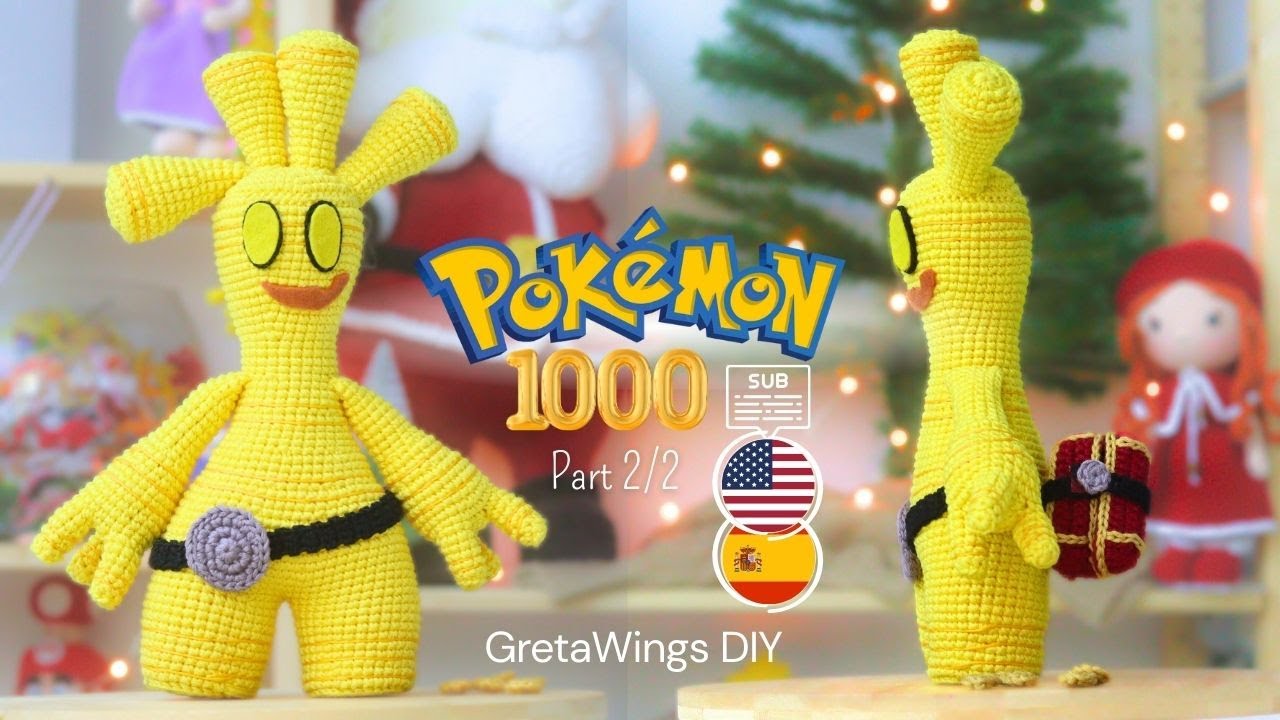 Вязание крючком покемона Голденго №1000 (маленькая версия) | Часть 2: Заключительная сборка и дет...