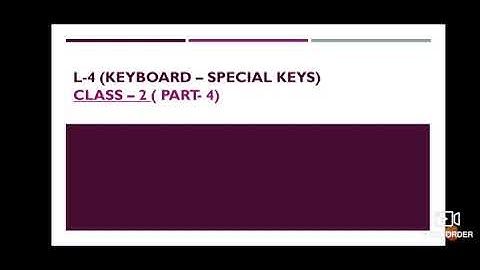 Class-2, Subject-Computer, Video-7, Chapter-4(Keyboard-special keys), Part-4 by Mrs Sunidhi