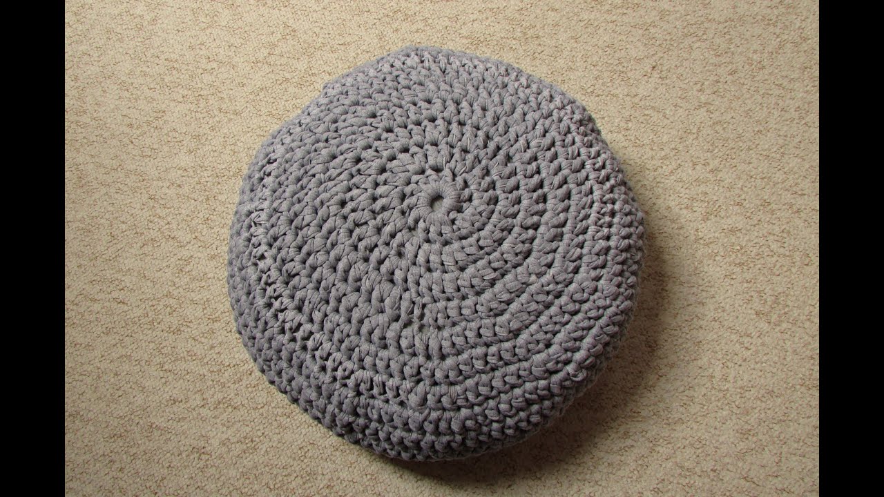 Very Easy Crochet Pouf Tutorial Crochet Cushion Foot Stool