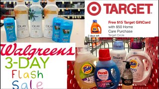 3 Day Flash Sale At Walgreens + Spend $50 Get A $15 Gift Card At Target 8/17