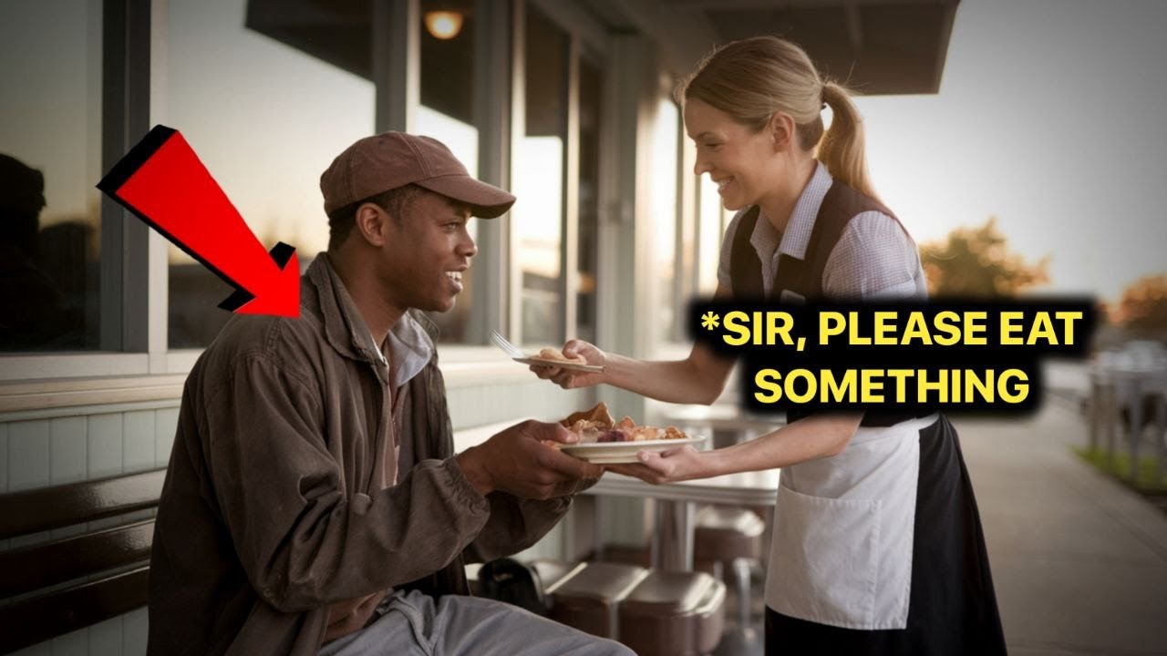 Outline Video Waitress feeds a Black Homeless Person & Later gets SHOCKED to Find Out Who He Really Is