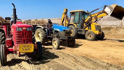 New Jcb 3dx Backhoe Loader Loading Red Mud In Mahindra and Newholland Tractors | Jcb and Tractor