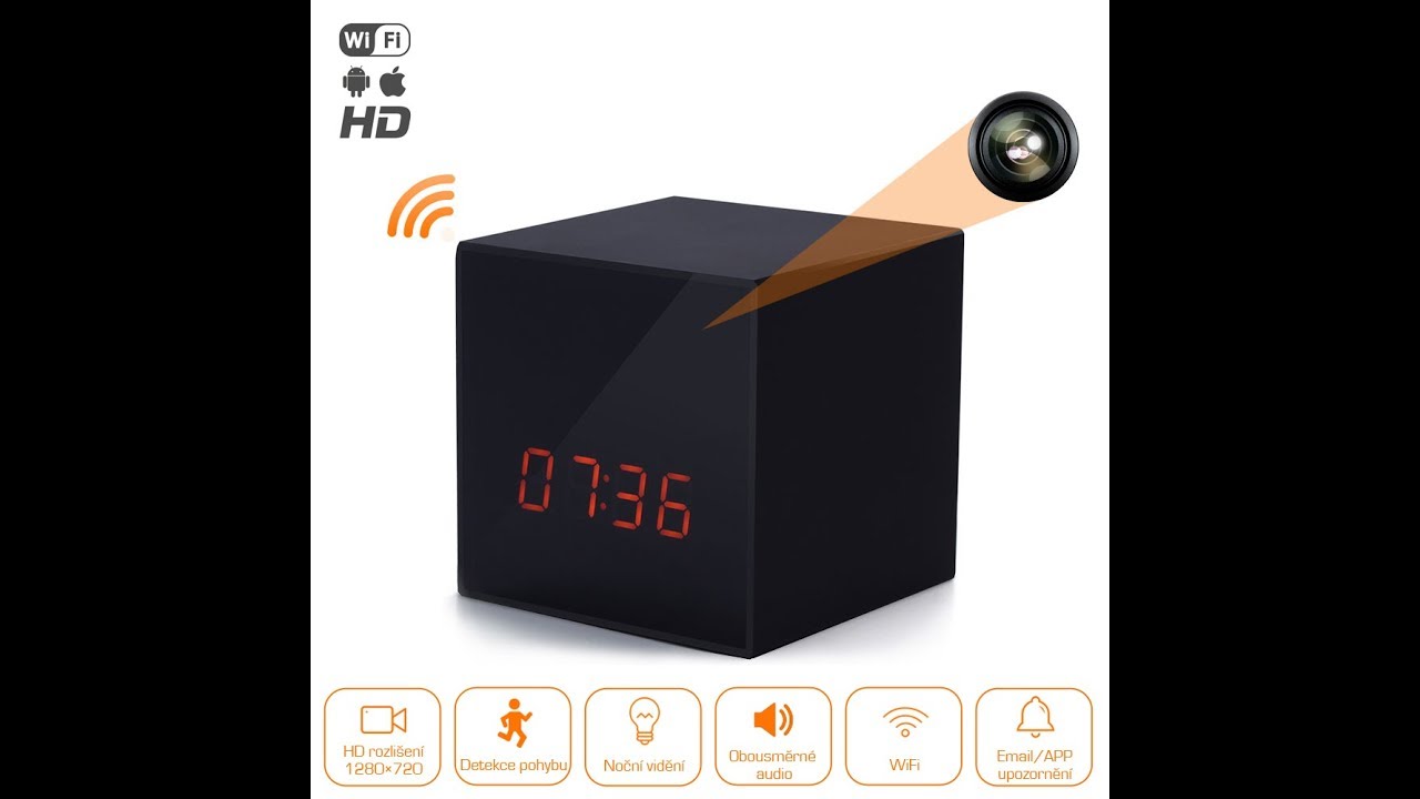 Skrytá IP kamera ve stolních hodinách CEL-TEC Cube One WiFi - YouTube