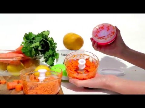 Cookware Mini Food Chopper-Pink- By My Healthy Way Food Processor-Manual Operation-PBA Free Plastic