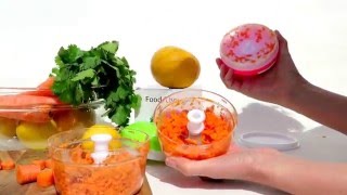 Cookware Mini Food Chopper-Pink- By My Healthy Way Food Processor-Manual Operation-PBA Free Plastic