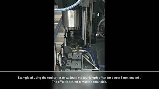 Example of tool setter measuring tool length offset