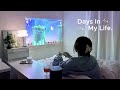 vlog | 冬の一人暮らし🏡プロジェクター開封、一人鍋🍲、原神🎮