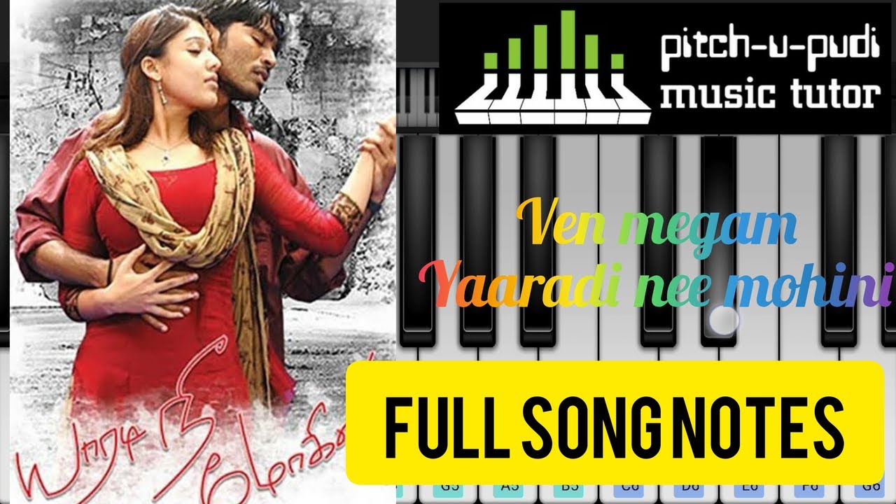 Ven Megam Song piano tutorial with Full songs notes - Pitch-u-pudi