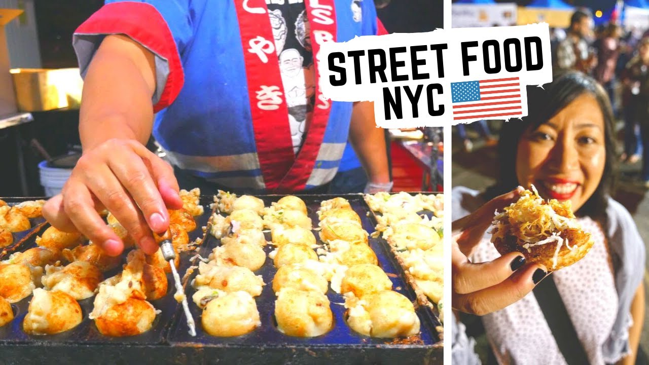 Best NEW YORK CITY STREET FOOD at QUEENS NIGHT MARKET | Street food from ALL OVER THE WORLD! | Chasing a Plate - Thomas & Sheena