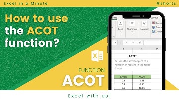 ACOT FUNCTION IN EXCEL #shorts