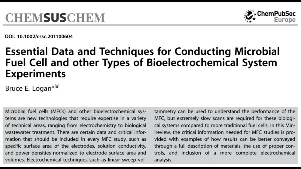 Essential data and techniques for conducting MFC and other experiments