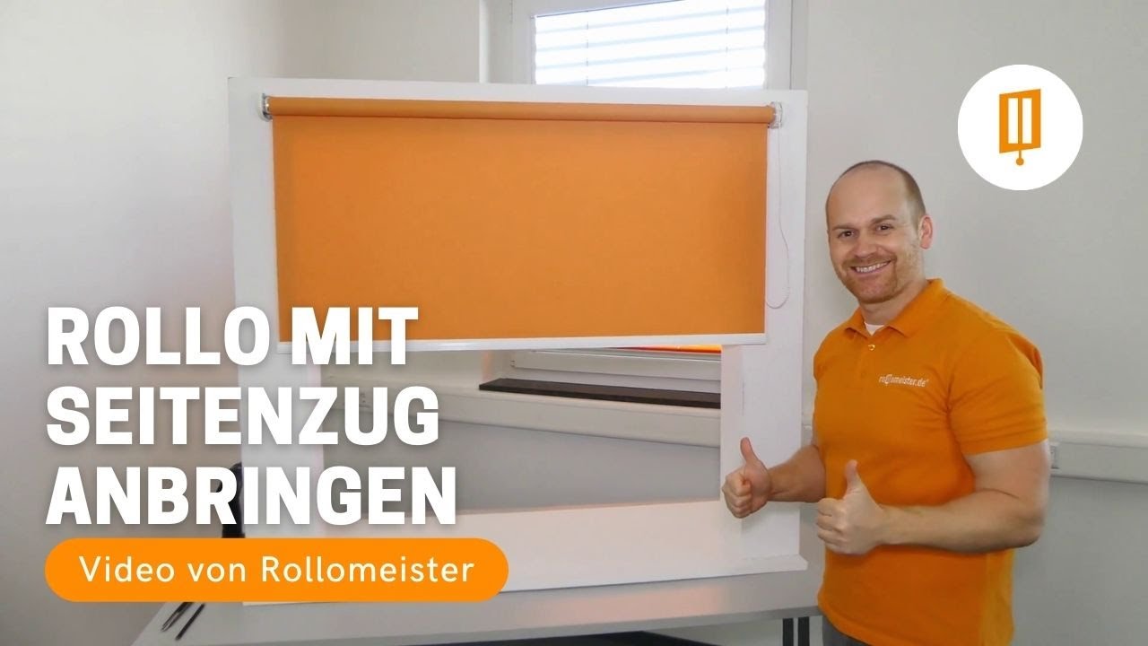 Rollo mit Seitenzug und Haltern anbringen - Montage mit Bohren - YouTube