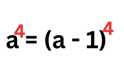 A Nice Polynomial Equation a^4=(a-1)^4 | Best Trick!!!
