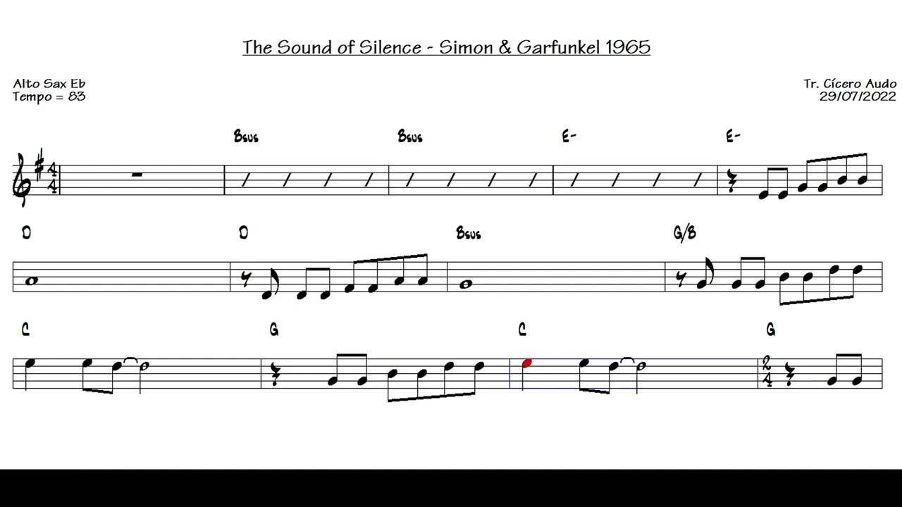 The Sound of Silence Simon & Garfunkel 1965 (Alto Sax Eb) [Sheet