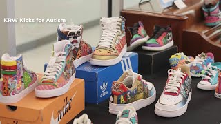 Local artist paints custom shoes in contest for Autism Awareness Month