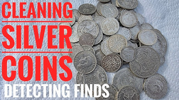 Cleaning milled silver coins,  metal detecting finds.  
