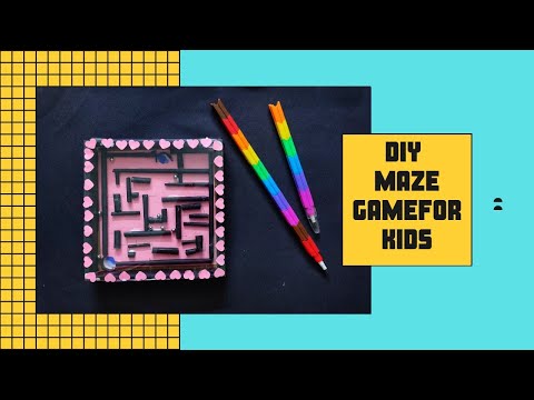 DIY maze game for kids ,easy crafts for kids