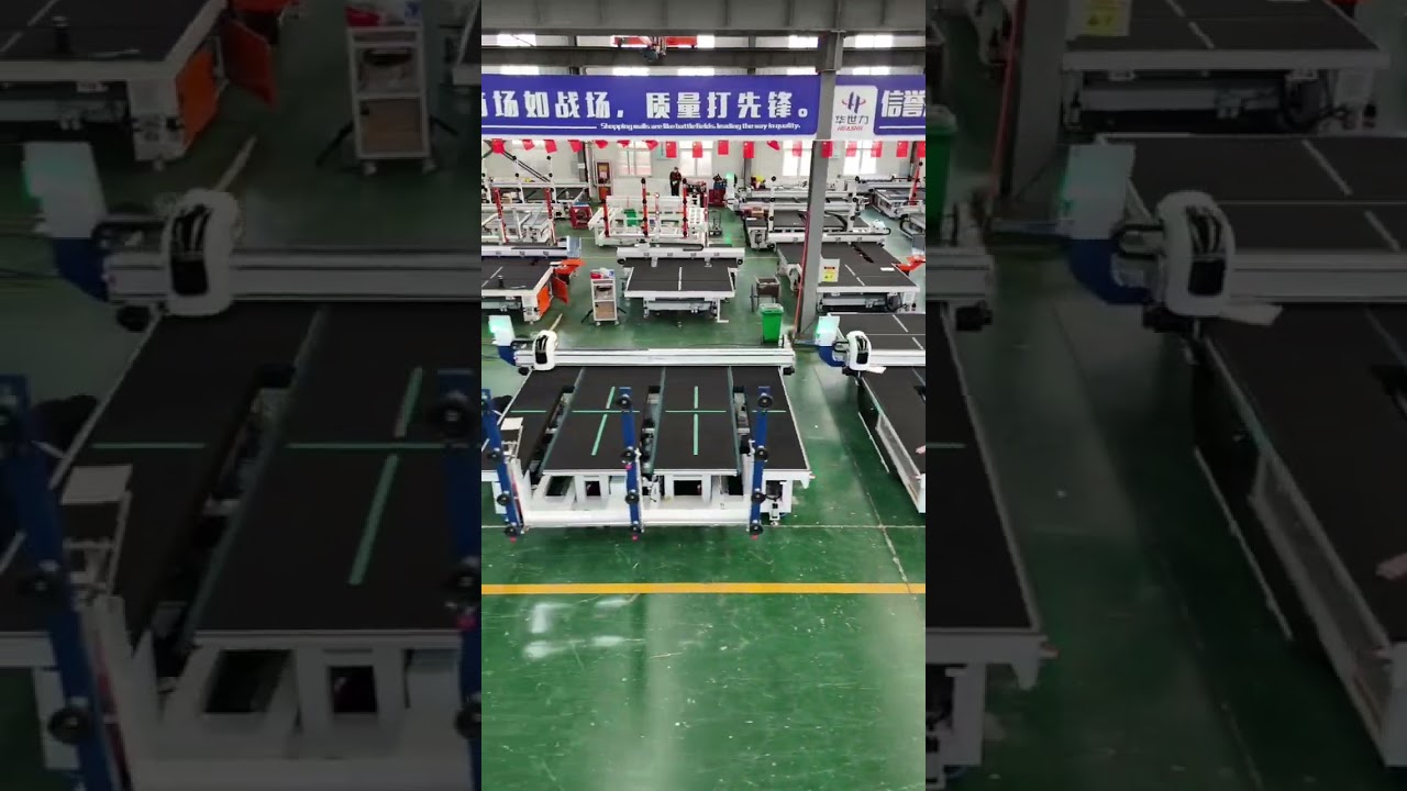 glass cutting machine factory workshop 