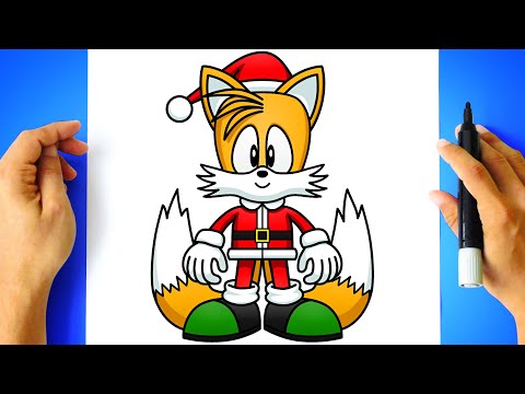 Como DESENHAR o TAILS PAPAI NOEL - Como DIBUJAR a TAILS PAPA NOEL