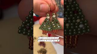 🎄 Brick Stitch Christmas Trees 🎄 #beadwork #beadingtutorial