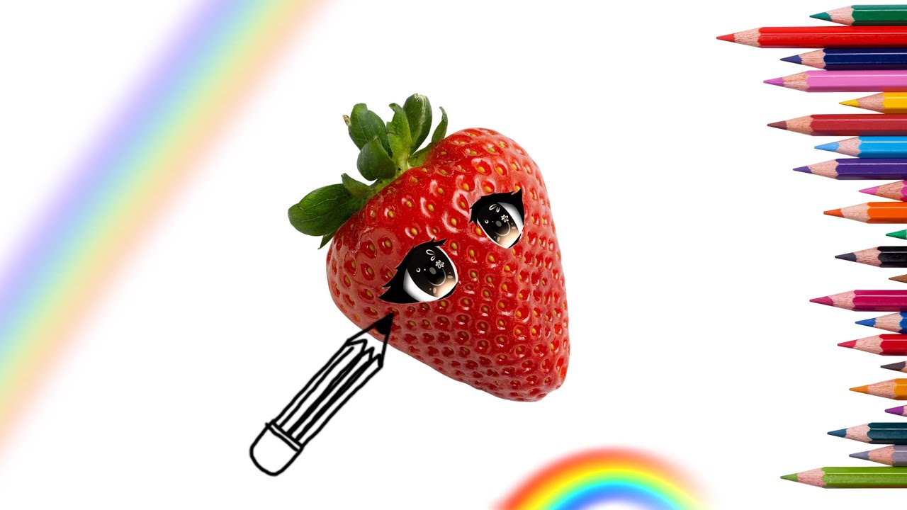 Drawing rainbow strawberry - YouTube