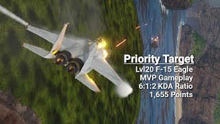Metalstorm: Priority Target - Lvl20 F-15 Eagle MVP Gameplay - 6:1:2 KDA Ratio - 1,655 Points