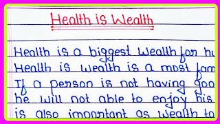 Health is wealth essay in English।। essay on health is wealth