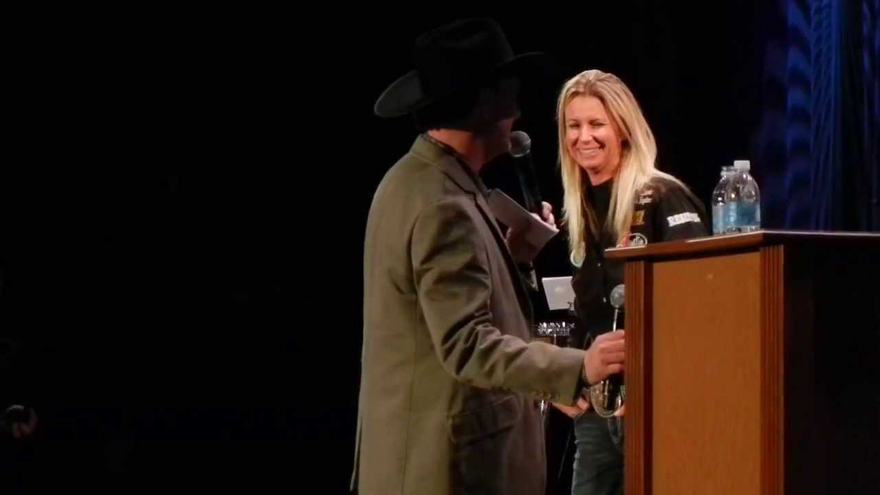 Sherry Cervi's Buckle Presentation after Winning Round 1 at 2013 WNFR