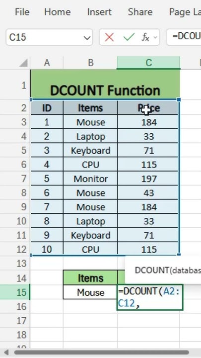 🔢 How to Use DCOUNT in Excel – Count with Conditions! - YouTube