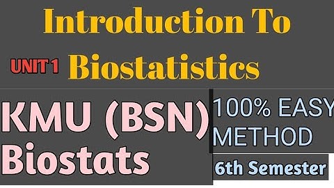 Introduction to Biostatistics | Lecture #1 | Nursing & AHS | KMU Complete Biostatistics Course