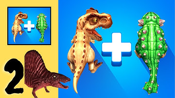 MAX LEVEL IN DINOSAUR MERGE MASTER BATTLE GAMEPLAY PART 2 IN HINDI | LEVEL 21 - 40