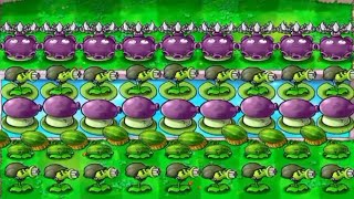 9 Gloom shrooms, watermelon vs zombies in plants vs zombies game