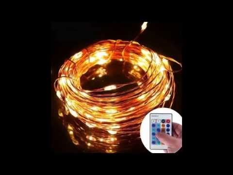 LED String Lights, Treecoo Dimmable Copper Wire 33ft 100 LED Starry Light with Remote - YouTube